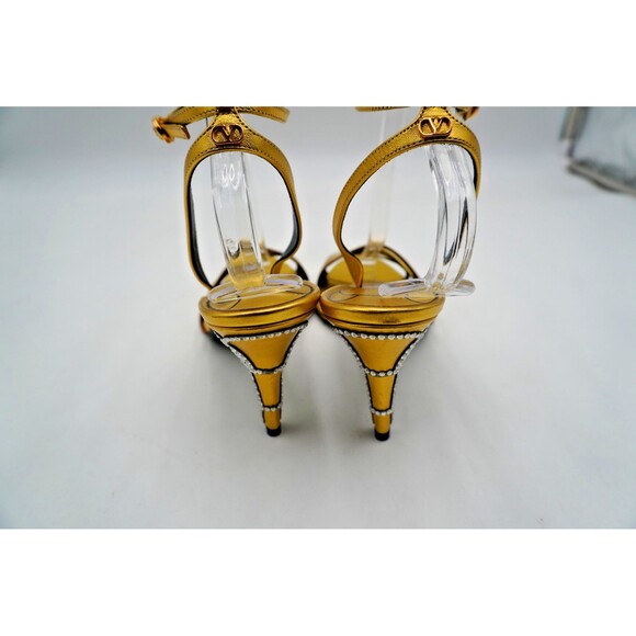 Valentino Garavani Ladycrush Metallic Crystal Embellished Ankle Strap Heel 41.5 - Picture 14 of 16